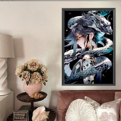 Dragon And Girl - Full AB Round Drill Diamond Painting 40*60CM