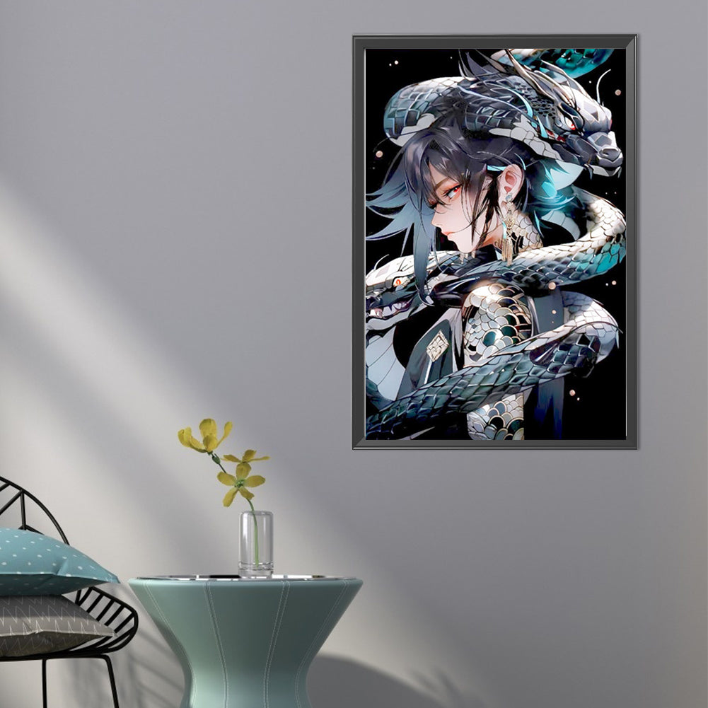 Dragon And Girl - Full AB Round Drill Diamond Painting 40*60CM