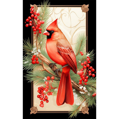North American Cardinal On The Branch - Full AB Round Drill Diamond Painting 40*65CM