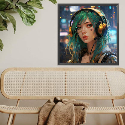 Music Trend Girl - Full Square Drill Diamond Painting 40*40CM