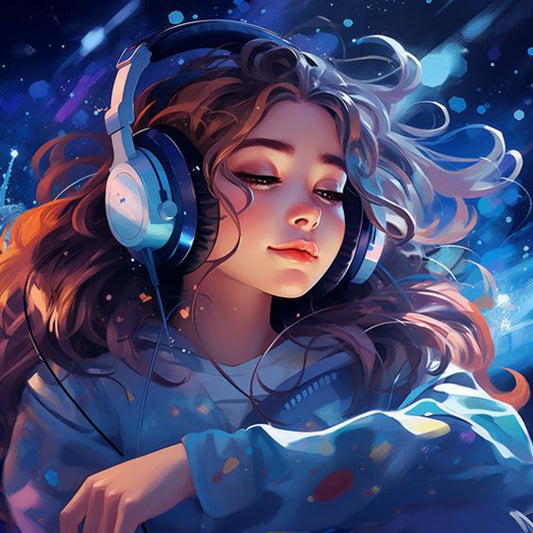 Music Trend Girl - Full Square Drill Diamond Painting 40*40CM