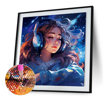 Music Trend Girl - Full Square Drill Diamond Painting 40*40CM