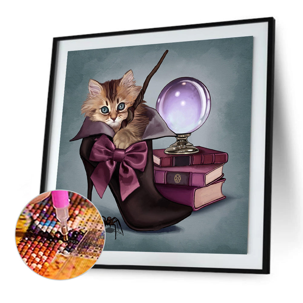 Cat Witch - Full Square Drill Diamond Painting 40*40CM