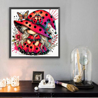 Colorful Ladybug Girl - Full Square Drill Diamond Painting 30*30CM