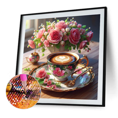 Vase Coffee - Full Round Drill Diamond Painting 40*40CM