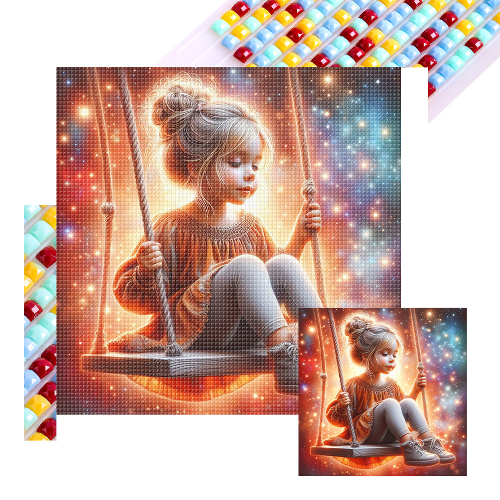Dream Butterfly Little Girl - Full Square Drill Diamond Painting 40*40CM
