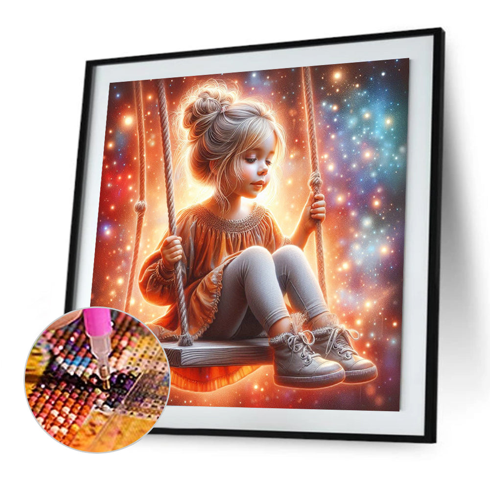 Dream Butterfly Little Girl - Full Square Drill Diamond Painting 40*40CM