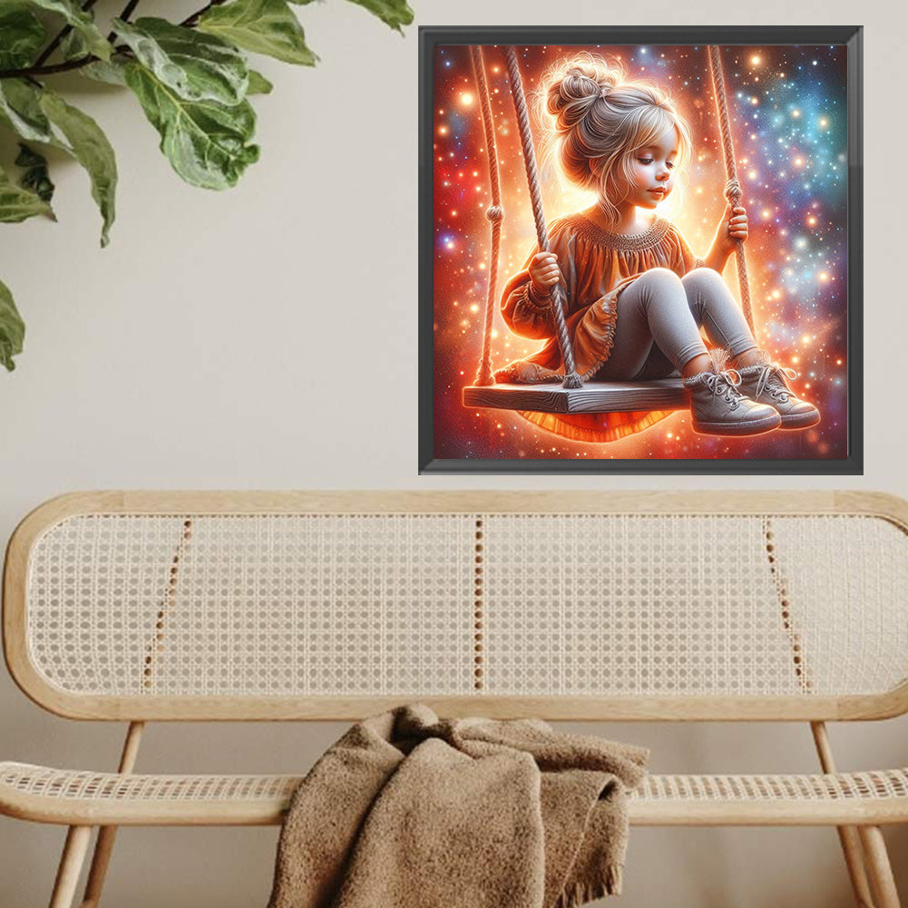 Dream Butterfly Little Girl - Full Square Drill Diamond Painting 40*40CM