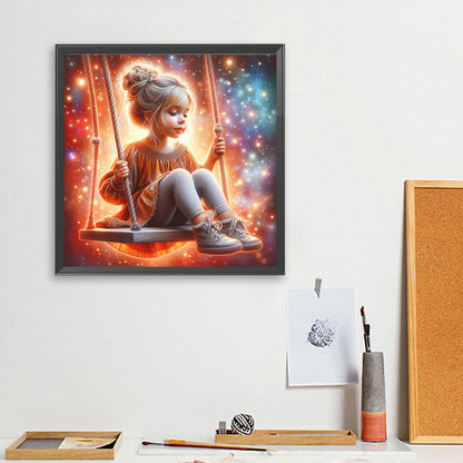 Dream Butterfly Little Girl - Full Square Drill Diamond Painting 40*40CM