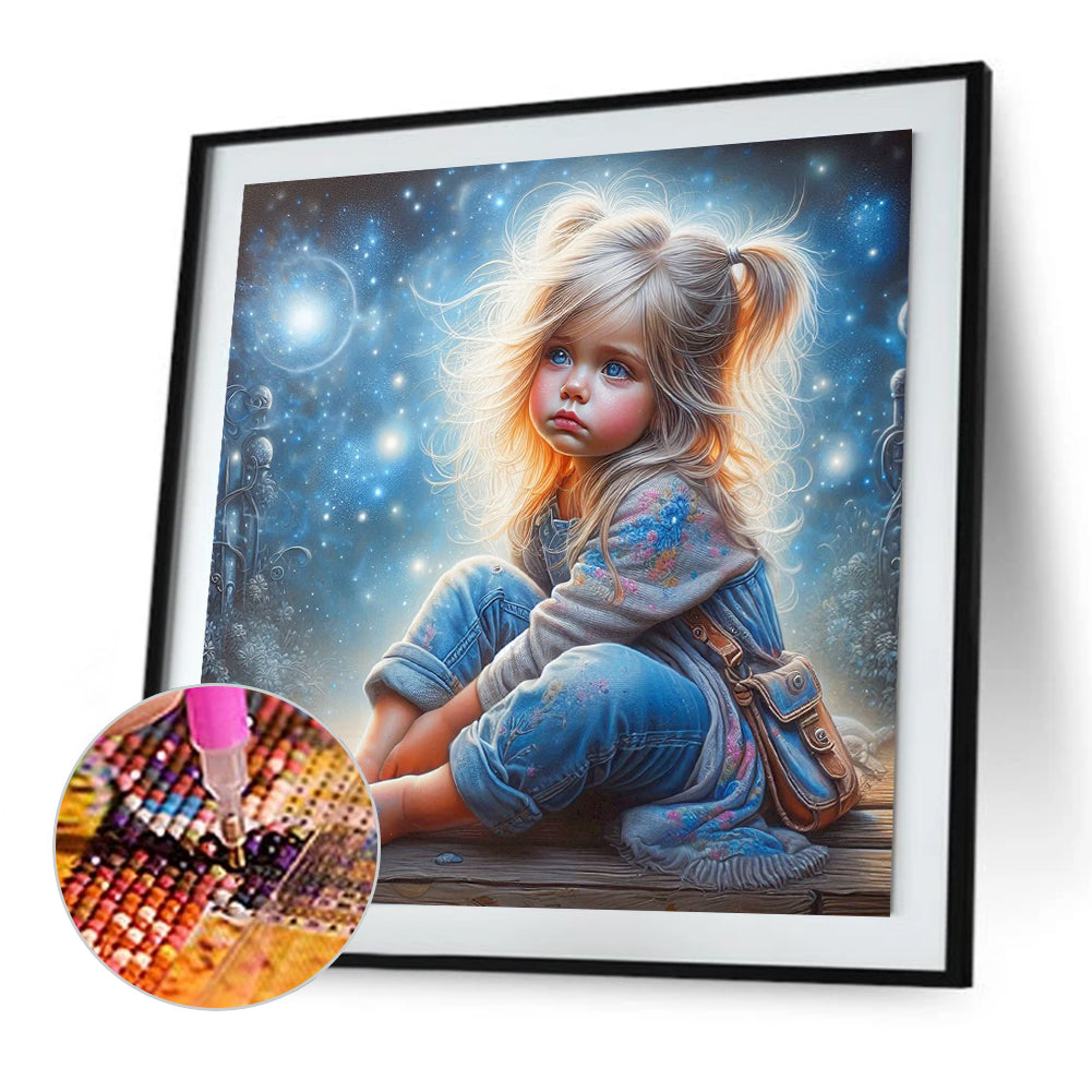 Dream Butterfly Little Girl - Full Square Drill Diamond Painting 40*40CM