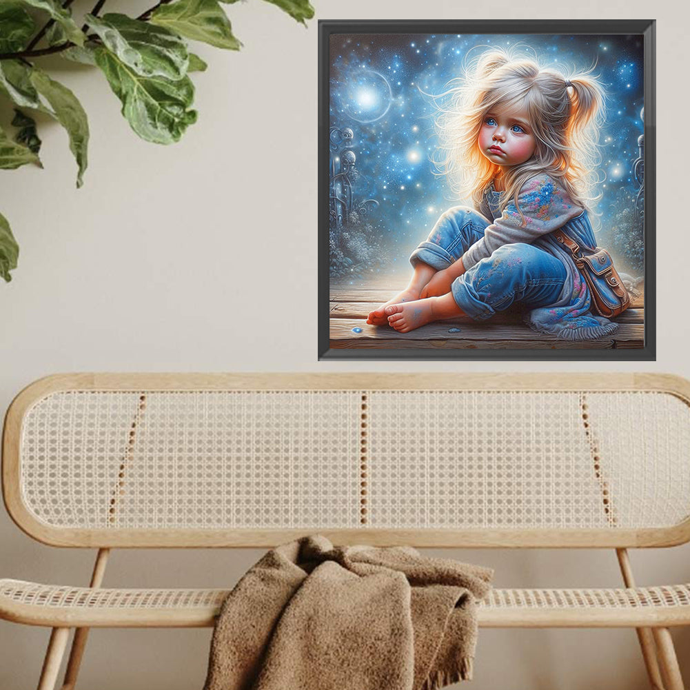 Dream Butterfly Little Girl - Full Square Drill Diamond Painting 40*40CM