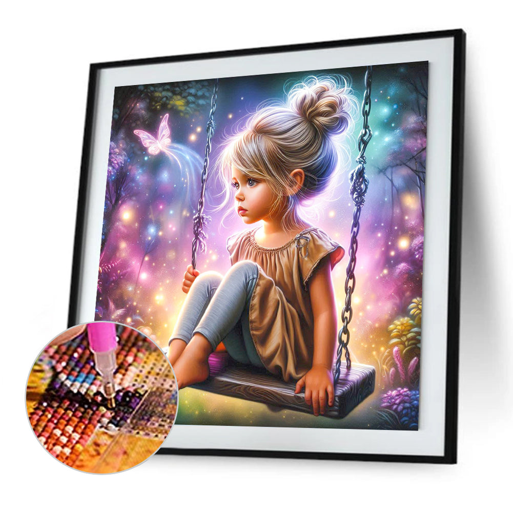 Dream Butterfly Little Girl - Full Square Drill Diamond Painting 40*40CM