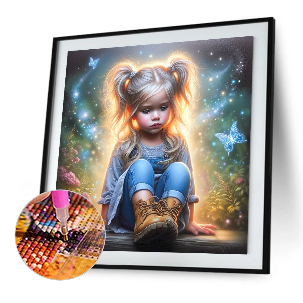 Dream Butterfly Little Girl - Full Square Drill Diamond Painting 40*40CM