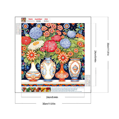 Colorful Vase - Special Shaped Drill Diamond Painting 30*30CM