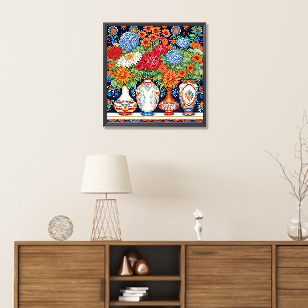 Colorful Vase - Special Shaped Drill Diamond Painting 30*30CM