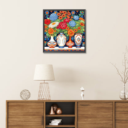 Colorful Vase - Special Shaped Drill Diamond Painting 30*30CM