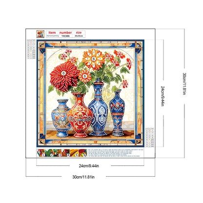 Colorful Vase - Special Shaped Drill Diamond Painting 30*30CM