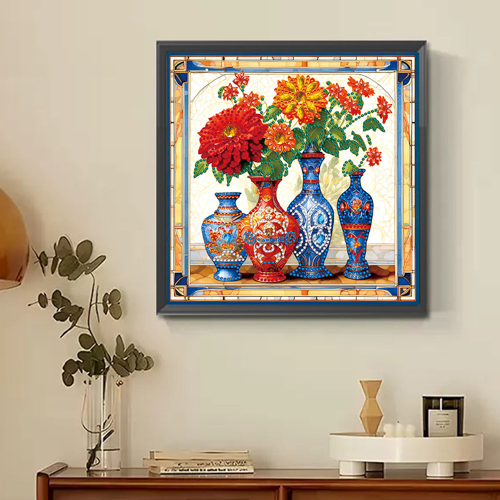 Colorful Vase - Special Shaped Drill Diamond Painting 30*30CM