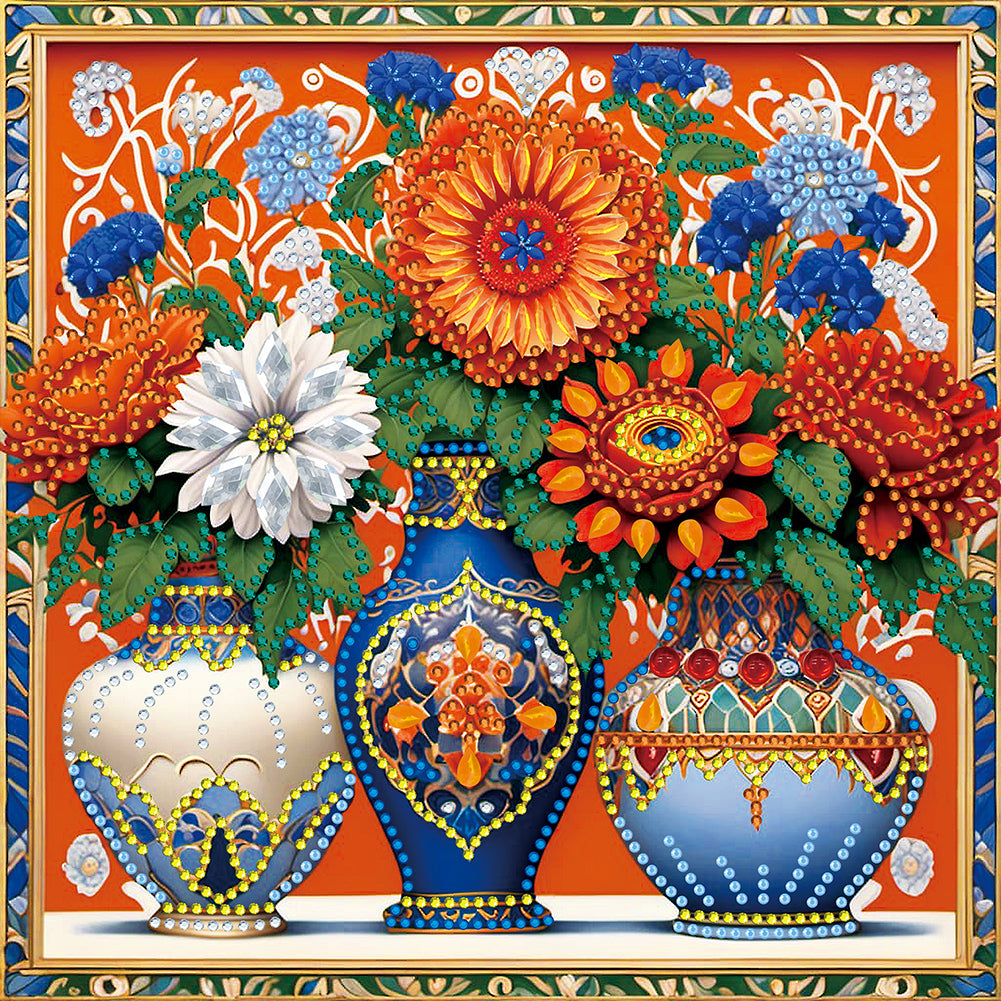 Colorful Vase - Special Shaped Drill Diamond Painting 30*30CM