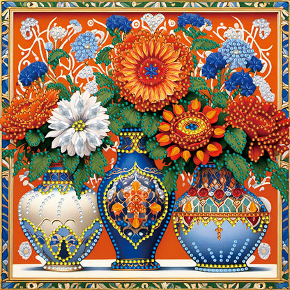 Colorful Vase - Special Shaped Drill Diamond Painting 30*30CM