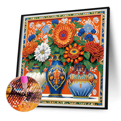 Colorful Vase - Special Shaped Drill Diamond Painting 30*30CM