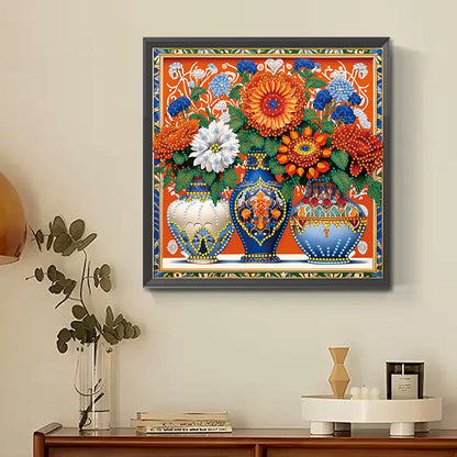 Colorful Vase - Special Shaped Drill Diamond Painting 30*30CM