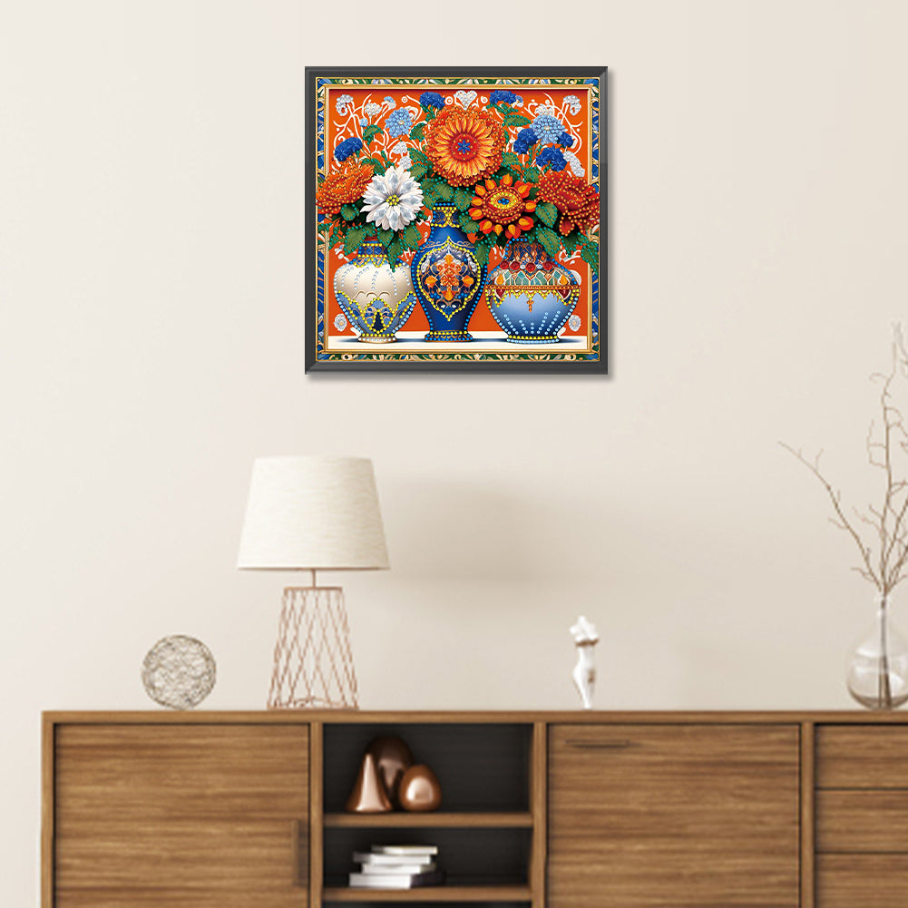 Colorful Vase - Special Shaped Drill Diamond Painting 30*30CM