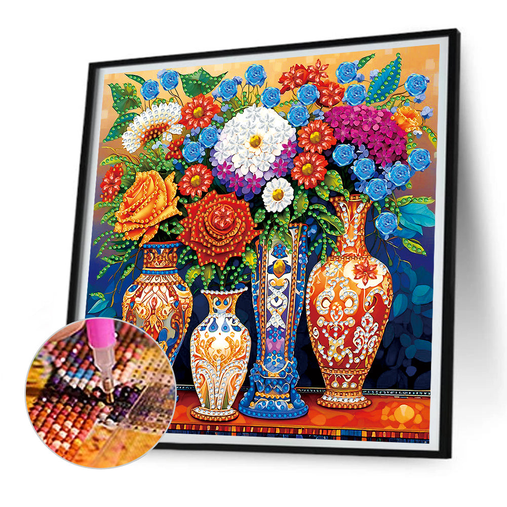 Colorful Vase - Special Shaped Drill Diamond Painting 30*30CM