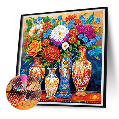 Colorful Vase - Special Shaped Drill Diamond Painting 30*30CM