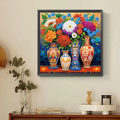 Colorful Vase - Special Shaped Drill Diamond Painting 30*30CM