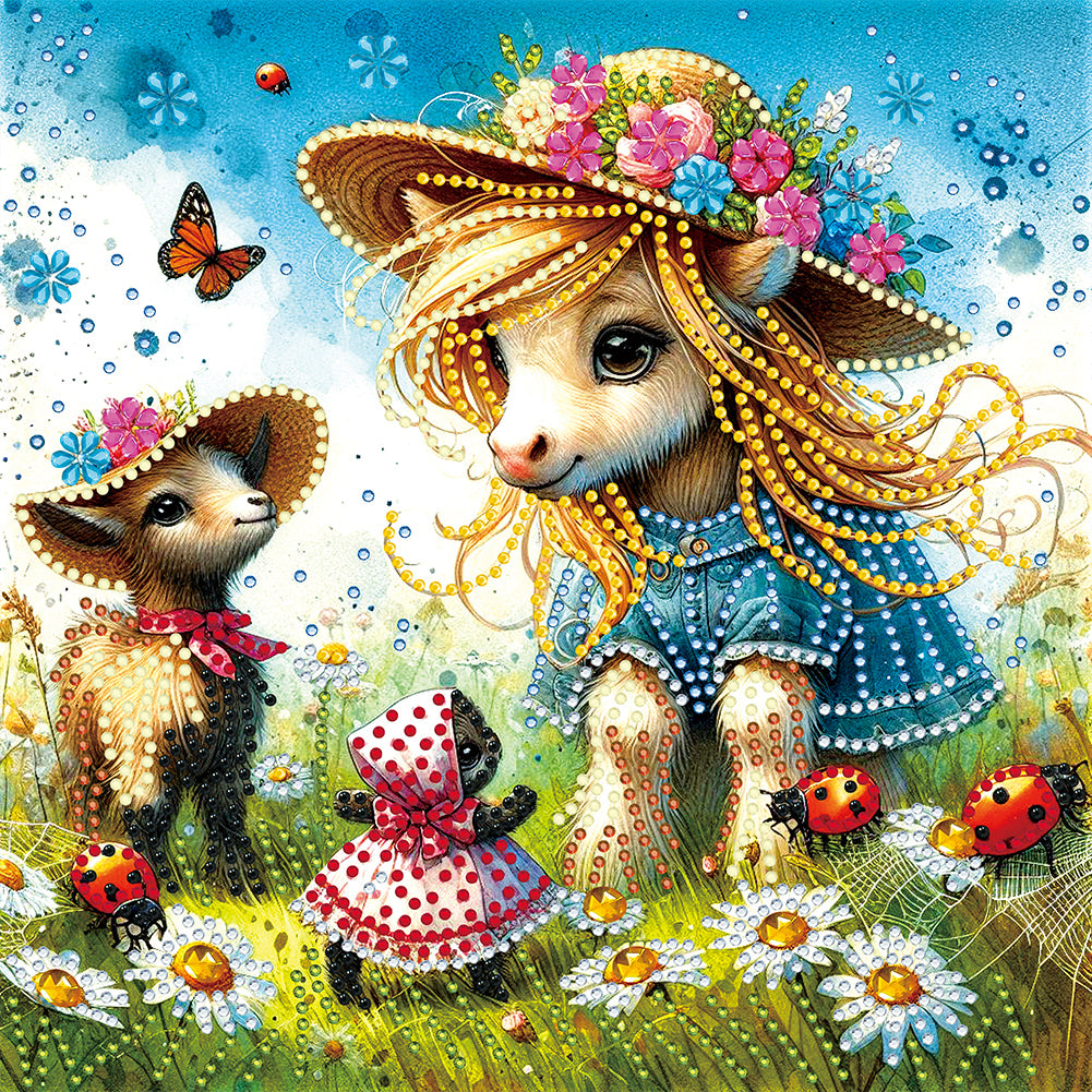 Garden Lamb - Special Shaped Drill Diamond Painting 30*30CM