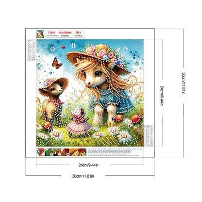 Garden Lamb - Special Shaped Drill Diamond Painting 30*30CM