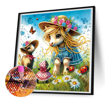 Garden Lamb - Special Shaped Drill Diamond Painting 30*30CM
