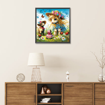Garden Lamb - Special Shaped Drill Diamond Painting 30*30CM