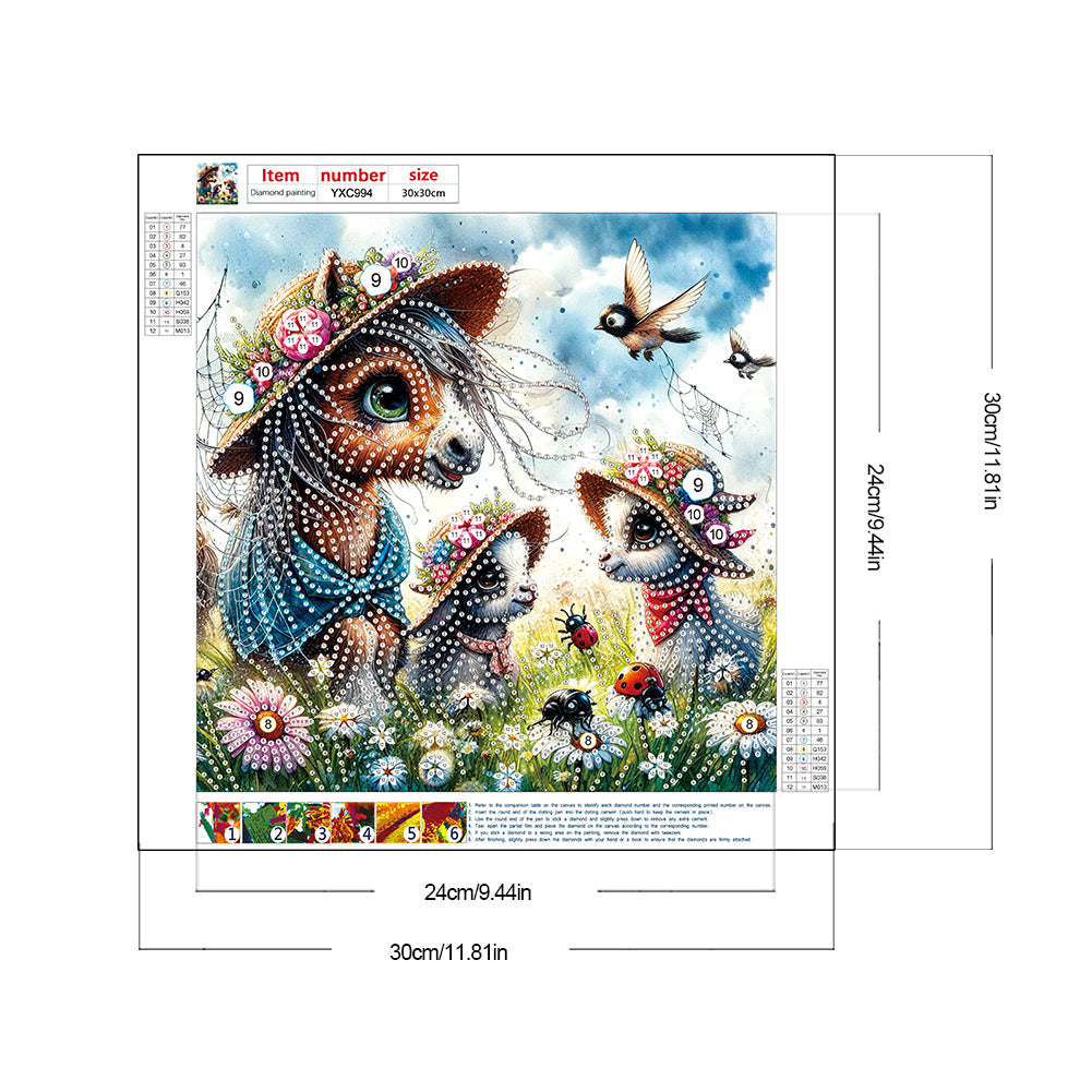 Garden Pony - Special Shaped Drill Diamond Painting 30*30CM