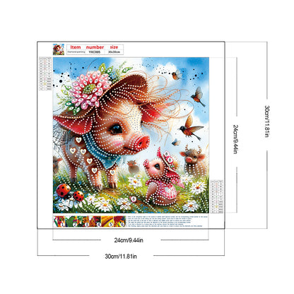 Garden Pig - Special Shaped Drill Diamond Painting 30*30CM