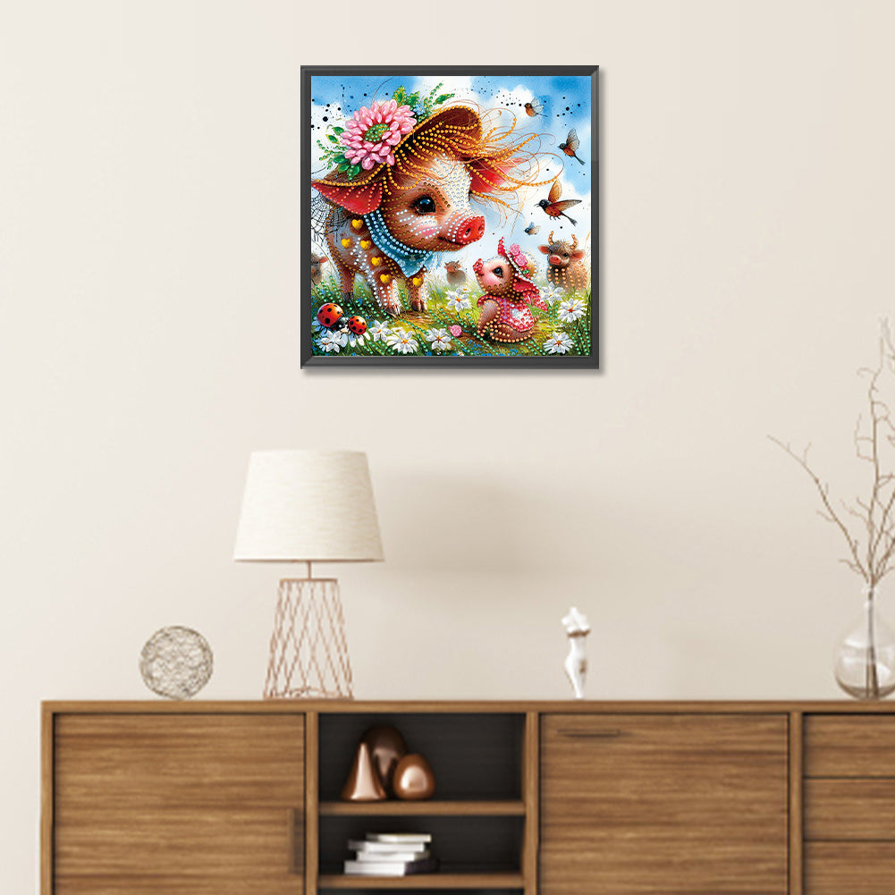 Garden Pig - Special Shaped Drill Diamond Painting 30*30CM