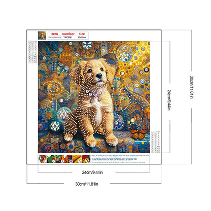 Butterfly Puppy - Special Shaped Drill Diamond Painting 30*30CM