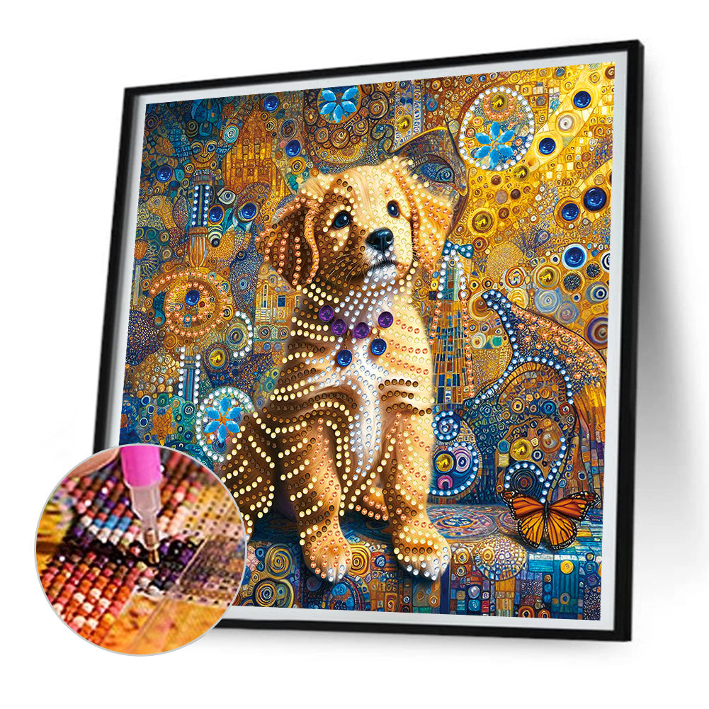 Butterfly Puppy - Special Shaped Drill Diamond Painting 30*30CM