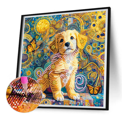 Butterfly Puppy - Special Shaped Drill Diamond Painting 30*30CM