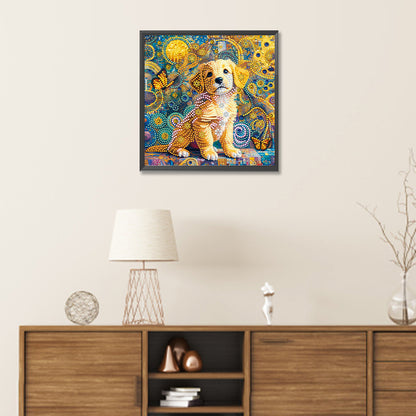 Butterfly Puppy - Special Shaped Drill Diamond Painting 30*30CM