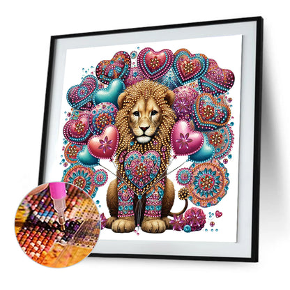 Mandala Pattern Lion - Special Shaped Drill Diamond Painting 30*30CM