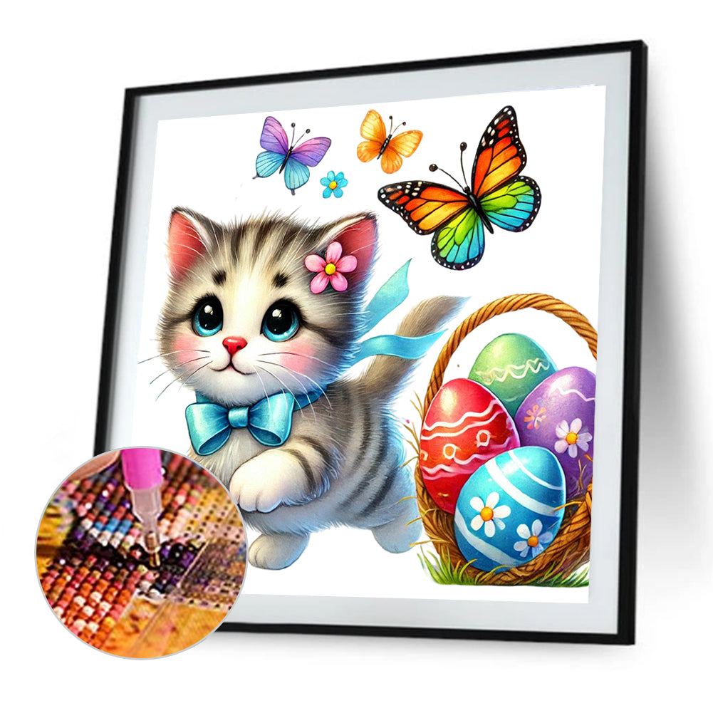 Cat Running - Full Round Drill Diamond Painting 40*40CM