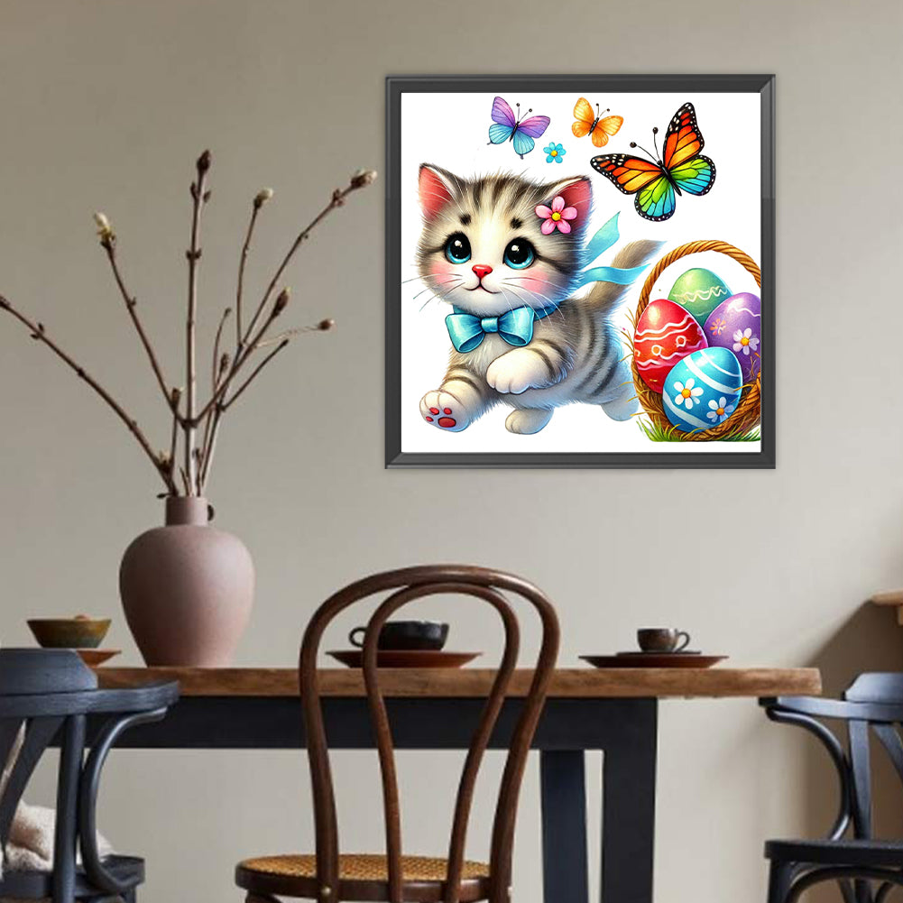 Cat Running - Full Round Drill Diamond Painting 40*40CM