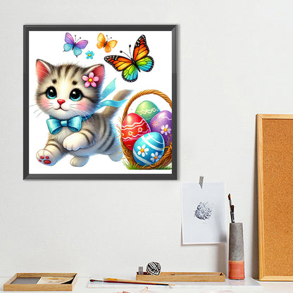 Cat Running - Full Round Drill Diamond Painting 40*40CM