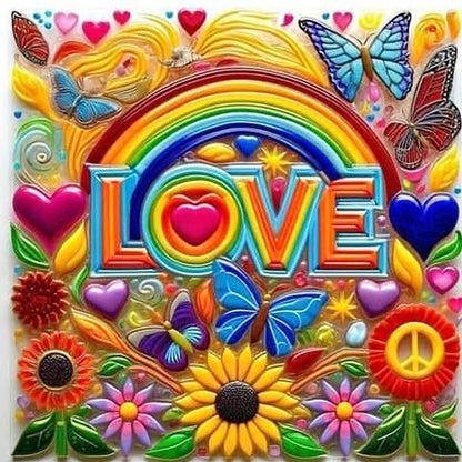 Colorful Love - Full Round Drill Diamond Painting 40*40CM