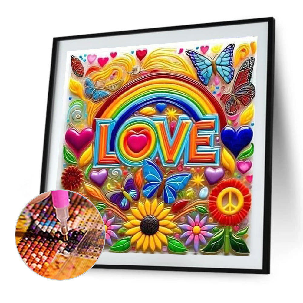 Colorful Love - Full Round Drill Diamond Painting 40*40CM