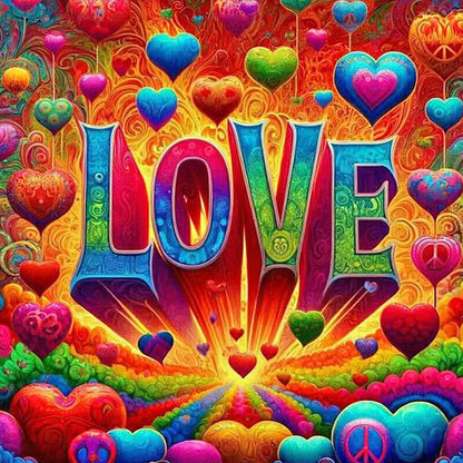 Colorful Love - Full Round Drill Diamond Painting 40*40CM