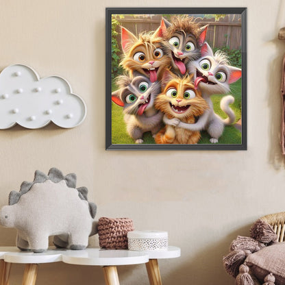 Funny Cat - Full Round Drill Diamond Painting 40*40CM
