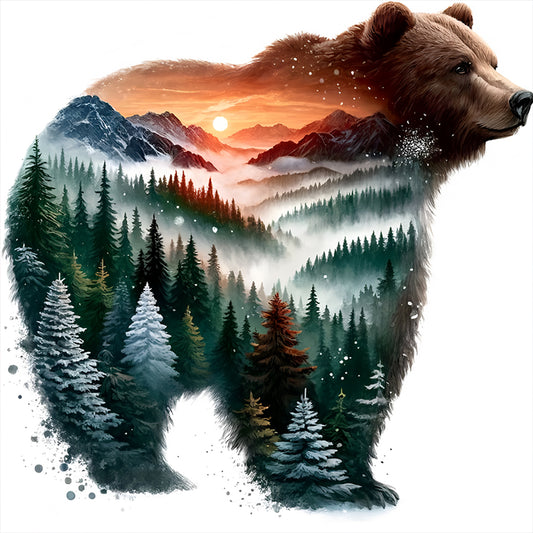 Forest Bear - Full Round Drill Diamond Painting 30*30CM